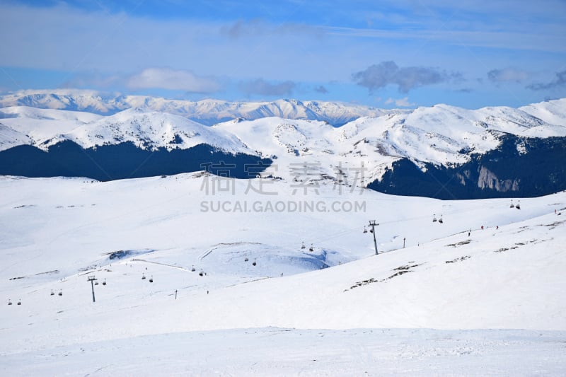 雪,滑雪坡,冬天,地形,雷札克,滑雪缆车,粉末状雪,度假胜地,水平画幅,无人