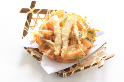 天麸罗,日本食品,竹子,蔬菜,小酒杯,留白,胡萝卜,水平画幅,无人,书上