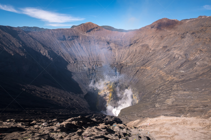 婆罗摩火山,bromo-tengger-semeru national park,象鼻神葛尼沙,爪哇,活火山,火山口,火山,爆发