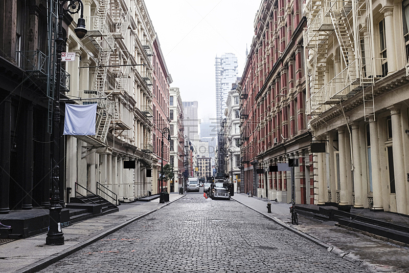 Soho区 纽约州 林荫路 街道 纽约 消失点 曼哈顿中心 人行横道 都市风景 风景图片素材下载 稿定素材