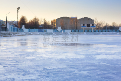 体育场,冬天,水,水平画幅,无人,巨大的,冰,霜,俄罗斯,运动
