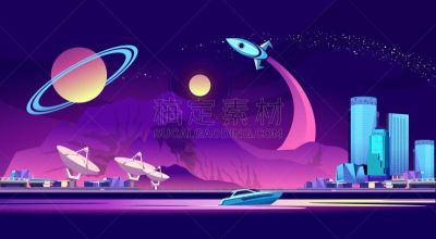 城市,抽象,船,天线,总部大楼,火箭,建筑业,行星,背景