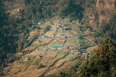 尼泊尔,大本营,安娜普娜山脉群峰,风景,徒步旅行,天空,沟壑,水平画幅,沙子,无人