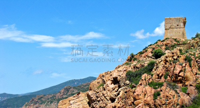 波尔图,科西嘉,piana,蓝色的海湾,热那亚人,波多,自然,纪念碑,水平画幅,地形