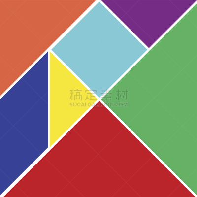 多色的,白色背景,数字7,谜题游戏,方形画幅,黄色,竖锯,泰国,三角形,橙色