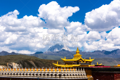 铜锣寺,灵性,山,也拉,传统,云,雪,甘孜藏族自治州,著名景点,中国