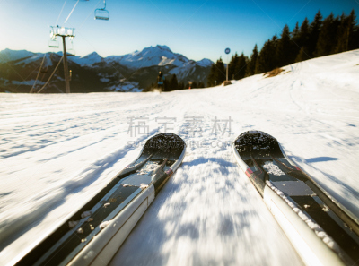 滑雪运动,阿尔卑斯山脉,主观视角,从滑雪的角度拍摄,morzine,极限运动观点,整体情况,滑雪雪橇,视点,滑雪场