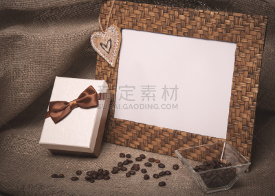亚麻布,咖啡豆,包装纸,边框,烤咖啡豆,打褶,式样,折叠的,水平画幅,无人