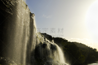 瀑布,canaima,委内瑞拉,亚马逊地区,自然,水,水平画幅,地形,无人,原野