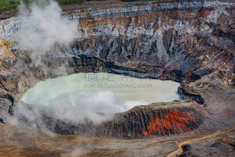 哥斯达黎加,火山,环太平洋火山带,波阿斯火山,阿拉胡埃拉省,熔岩,全球变暖,纪念碑,水,褐色