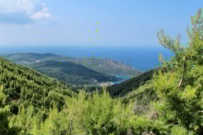 海洋,山脉,看风景,水,天空,美,水平画幅,山,夏天,户外