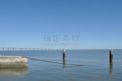 瓦斯科·达·伽马大桥,里斯本,水平画幅,无人,长的,葡萄牙,桥,摄影