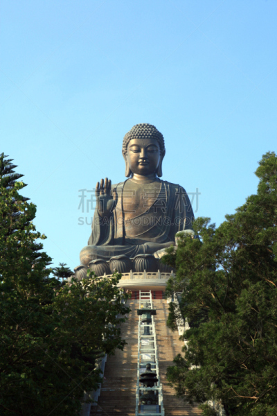 佛,巨大的,大屿山,垂直画幅,纪念碑,灵性,安全,耐性,佛教,中国