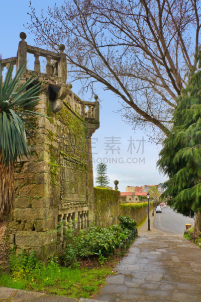 塔,围墙,坎瓦多斯,阿罗萨,蓬特韦德拉省,加利西亚,垂直画幅,纪念碑,建筑,无人