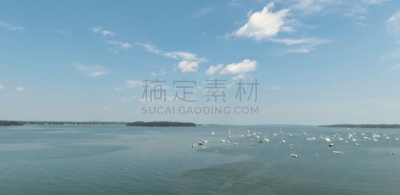 无人机,法尔茅斯港口,卡斯柯海湾,整体情况,四轴飞行器,4k分辨率,停泊的,缅因州,遥控器,新英格兰