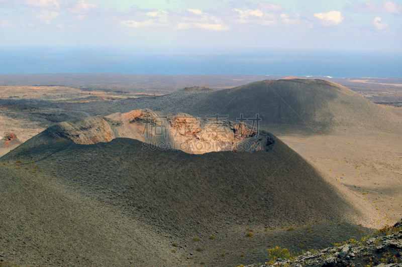 火山地形,timanfaya national park,兰萨罗特岛,水平画幅,无人,大西洋群岛,户外,云景,加那利群岛,山