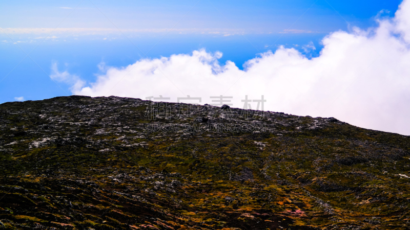 皮科,亚速尔群岛,火山喷口,葡萄牙,全景,火山,里面,边缘径,天空,水平画幅