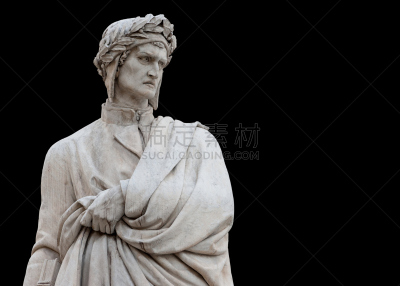 dante,雕像,小路,黑色背景,纪念碑,艺术,水平画幅,符号,古老的,佛罗伦萨