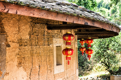 房屋,客家族,大特写,灯笼,水平画幅,无人,永定,蒂卢,福建省,过去