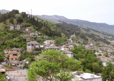 吉洛卡斯塔,山,古城,世界遗产,自然美,阿尔巴尼亚,城镇景观,天空,水平画幅,枝繁叶茂