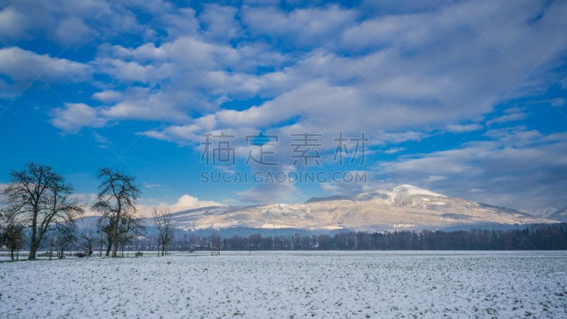 麻省理工学院,哈兰哈雷恩,萨尔茨堡,天空,草地,水平画幅,雪,无人,蓝色,户外
