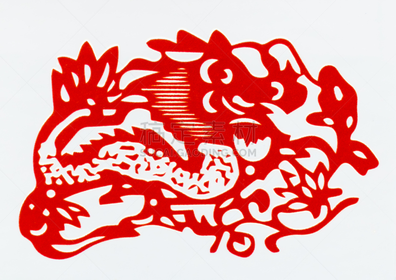 动物,传统,春节,龙,式样,纸,切断