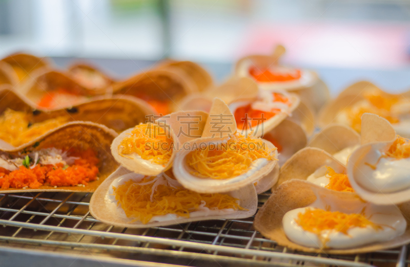 泰国,街头食品,柔焦,图像,格子烤肉,沙嗲,水平画幅,开胃品,膳食,肉