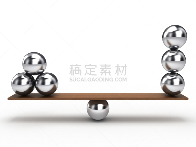 球体,平衡,金属,白色背景,跷跷板,比例,背景分离,铬合金,比较,厚木板