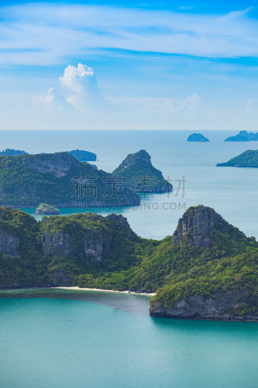 泰国,风景,岛,安通群岛国家海洋公园,苏梅岛,丁字裤,垂直画幅,水,天空,旅行者