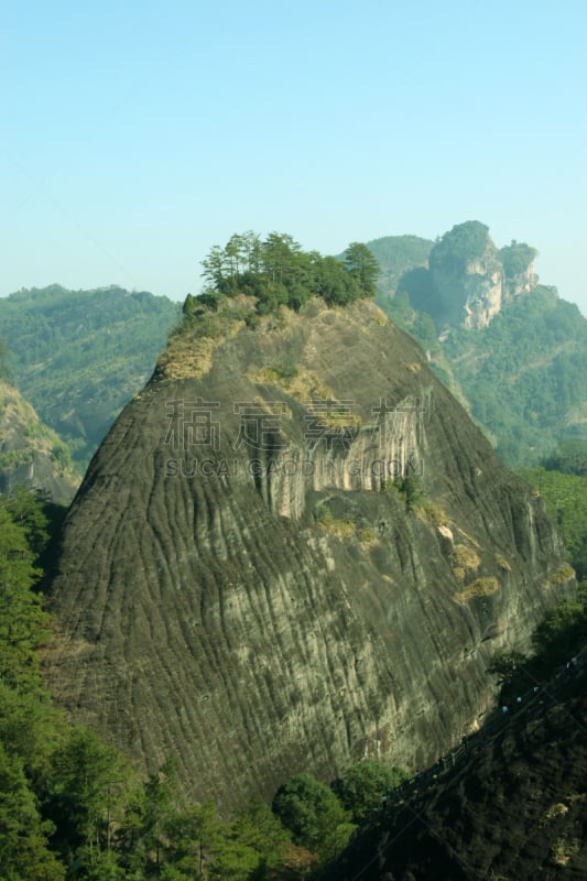 福建省,地形,山,武夷山,自然,垂直画幅,天空,绿色,岩石