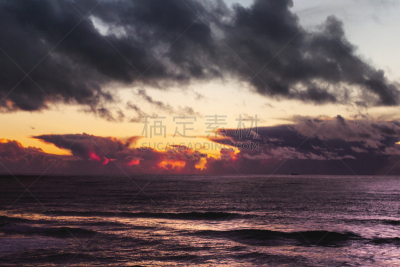 小牛队,灰色,云,橙色,海浪,深的,旅途,大浪冲浪,云景,极限运动