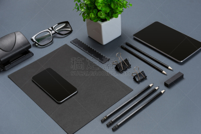 办公用品,模板,商务,黑色,品牌名称,灰色背景,水,贺卡,回形针,档案