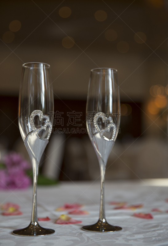 桌子,蜡烛,婚礼,桌布,银餐具,高雅,白色,上菜,玻璃杯,花