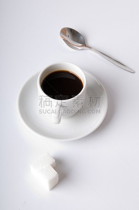 咖啡杯,方糖,垂直画幅,饮食,早餐,无人,茶碟,平视角,茶匙,饮料