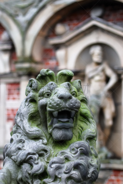 石材,雕塑,狮子,垂直画幅,艺术,建筑,古老的,过去,华丽的,彩色图片