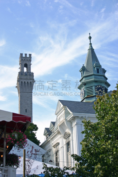 纪念碑,市政厅,普诺温斯镇,五月花号船,柯德角,朝拜者,垂直画幅,天空,建筑,蓝色