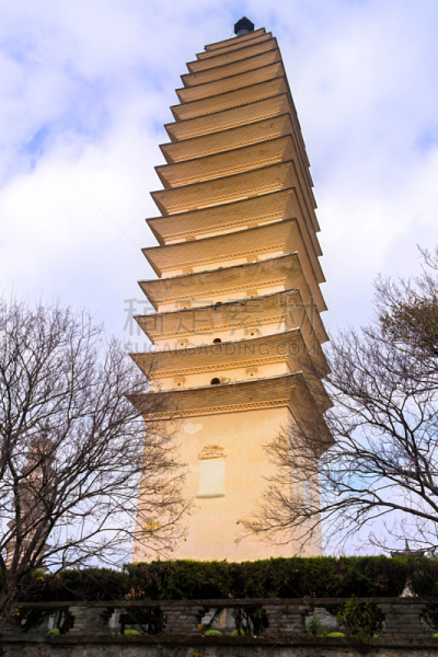 崇圣寺三塔,云南省,宝塔,垂直画幅,旅游目的地,无人,白昼,摄影