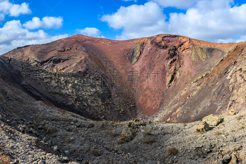 timanfaya national park,火山口,红色,兰萨罗特岛,西班牙,国内著名景点,云,北美歌雀,沙漠,背景