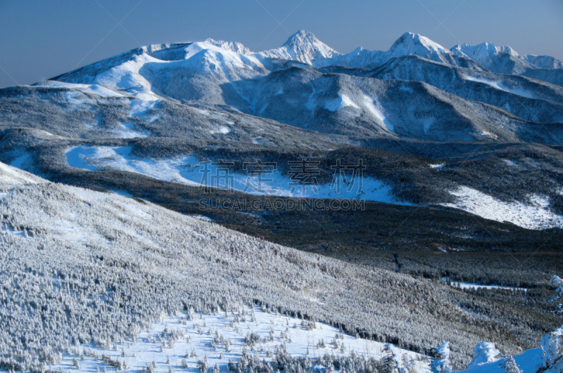 山,八岳山,自然,天空,水平画幅,巴岳山,雪,长野县,无人,蓝色