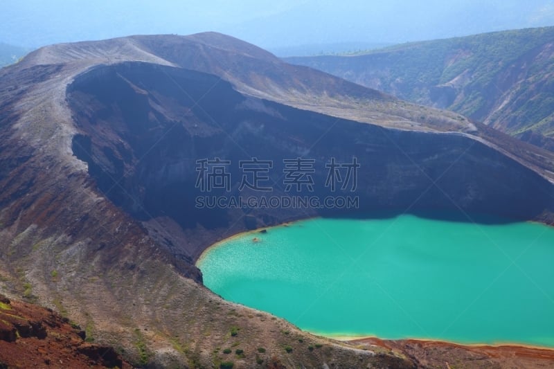 火山湖,山,佐阿山脉,水,里山,水平画幅,无人,火山地形,格希奇努麦,夏天