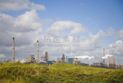 工厂,艾默伊登,钢厂,风,水平画幅,无人,制造机器,金属,烟,复杂性