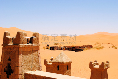 摩洛哥,沙漠,图阿雷格人,沙漠绿洲,撒哈拉沙漠,太空,水平画幅,橙色,沙子,无人