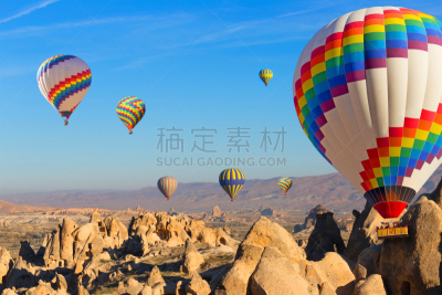 卡帕多奇亚,气球,在上面,热气球,轻轻浮起,内夫谢希尔,天空,风,水平画幅,山