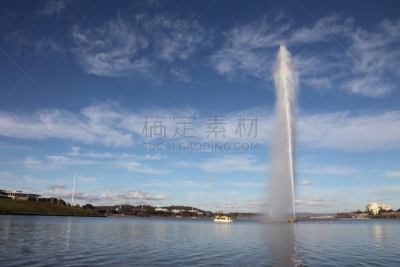 喷泉,堪培拉,captain cook,天空,水平画幅,无人,蓝色,饮水喷泉,户外,湖