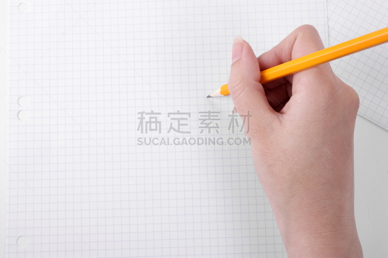 铅笔,方格纸,办公室,水平画幅,白人,图像,白色,彩色图片,式样,橙色