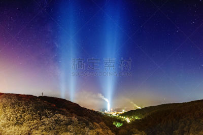 照明设备,室兰,暗色,天空,城市,光束,日本,夜晚,自然