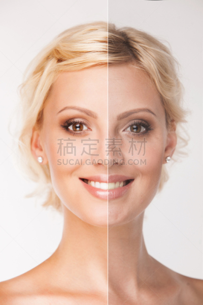 人的脸部,修改系列,修版,垂直画幅,美,女人,美人,棕色头发