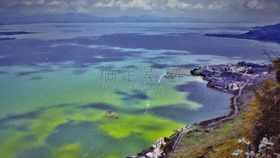 湖,风景,昆明,旅游目的地,水平画幅,无人,户外,云南省,山脉,2015年