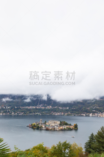 意大利,雾,奥它湖,山,岛,皮埃蒙特,浪漫,船,著名景点,湖