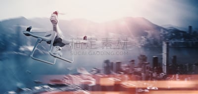 无人机,白色,遥控器,遮罩,计划书,四轴飞行器,水平画幅,绘画插图,户外,图像